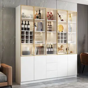 Stylish Modern Wood Wine Cabinet with Storage