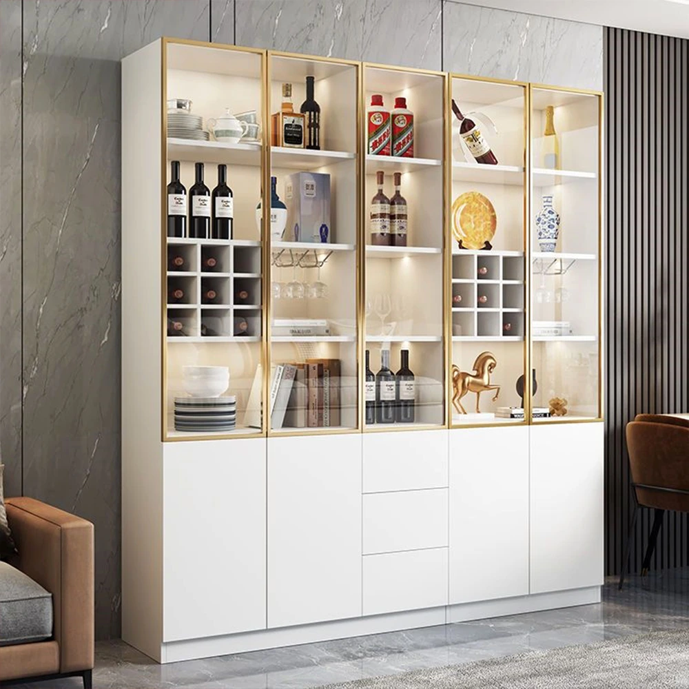 Stylish Modern Wood Wine Cabinet with Storage