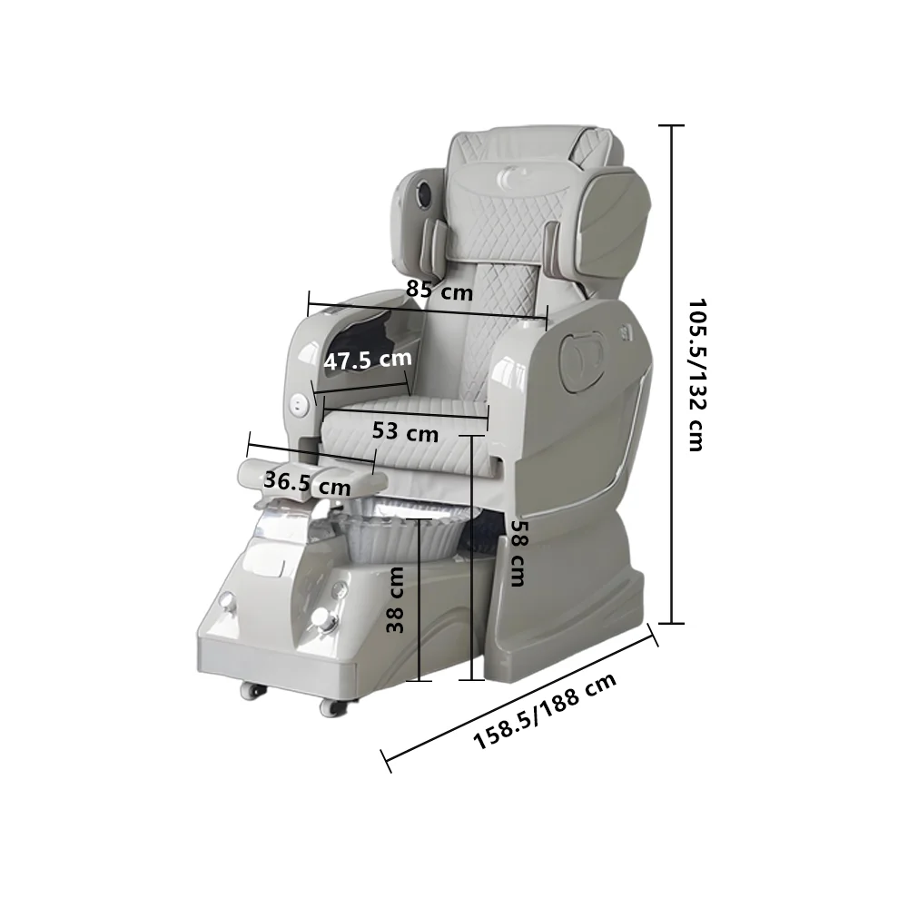 Electric Pedicure Chair with Massage and Built-in Foot Bath