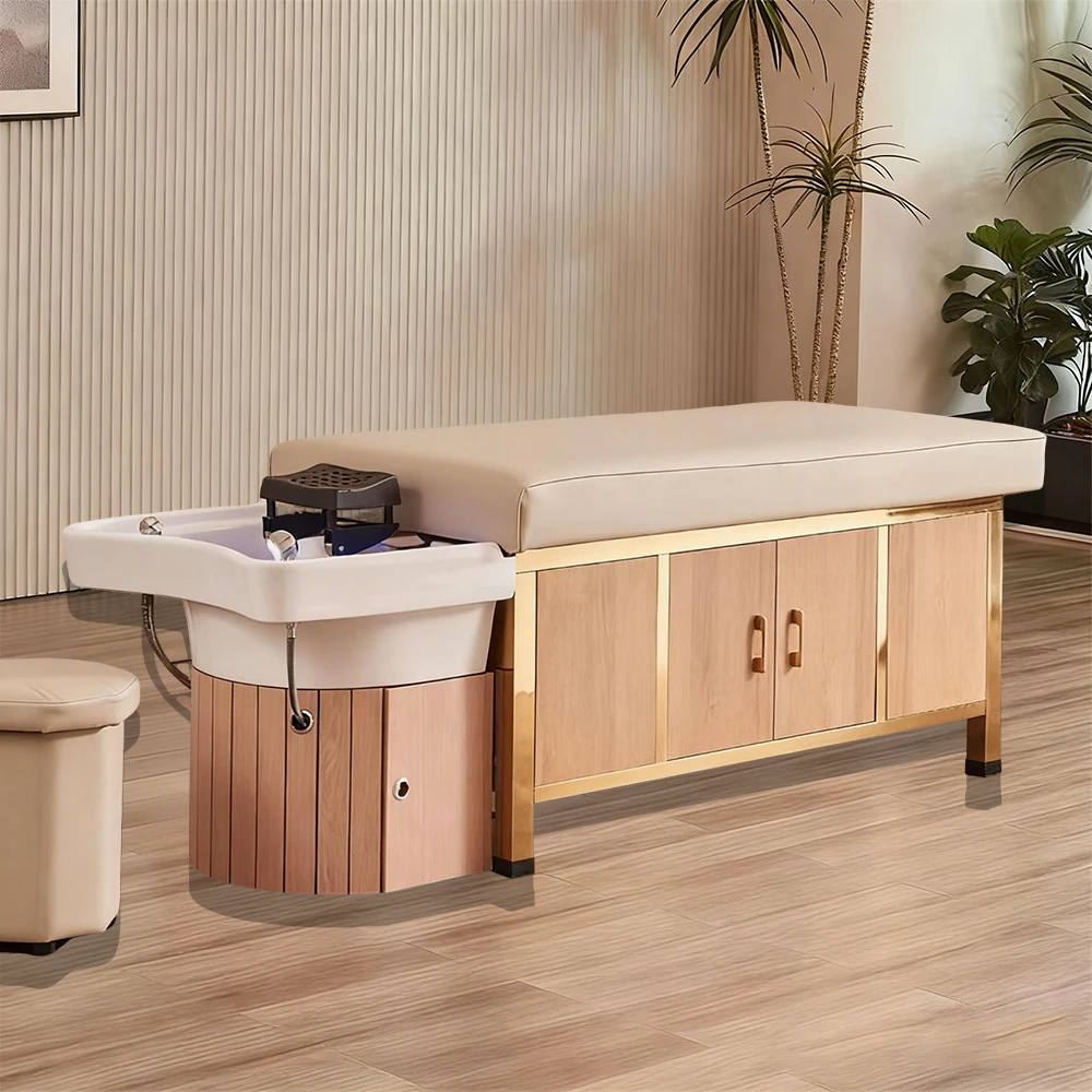 Heavy-Duty Thai Style Shampoo Bed with Easy-Clean Ceramic Basin Heavy-Duty Thai Style Shampoo Bed with Easy-Clean Ceramic Basin