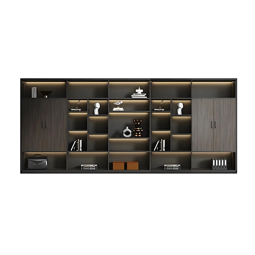 未标题-11 Office Storage Organizer Cabinet - Multi-Purpose Bookcase with Filing and Document Sections