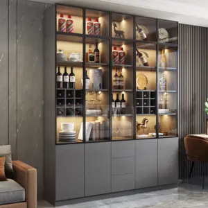 Stylish Modern Wood Wine Cabinet with Storage