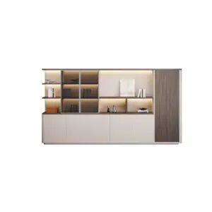 Executive Office Room Divider with Integrated Storage-Bookcase & Filing Cabinet Combo