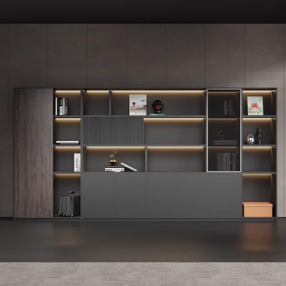 Solid Wood Executive Bookcase & Filing Cabinet - Floor Standing Storage for Office & Library