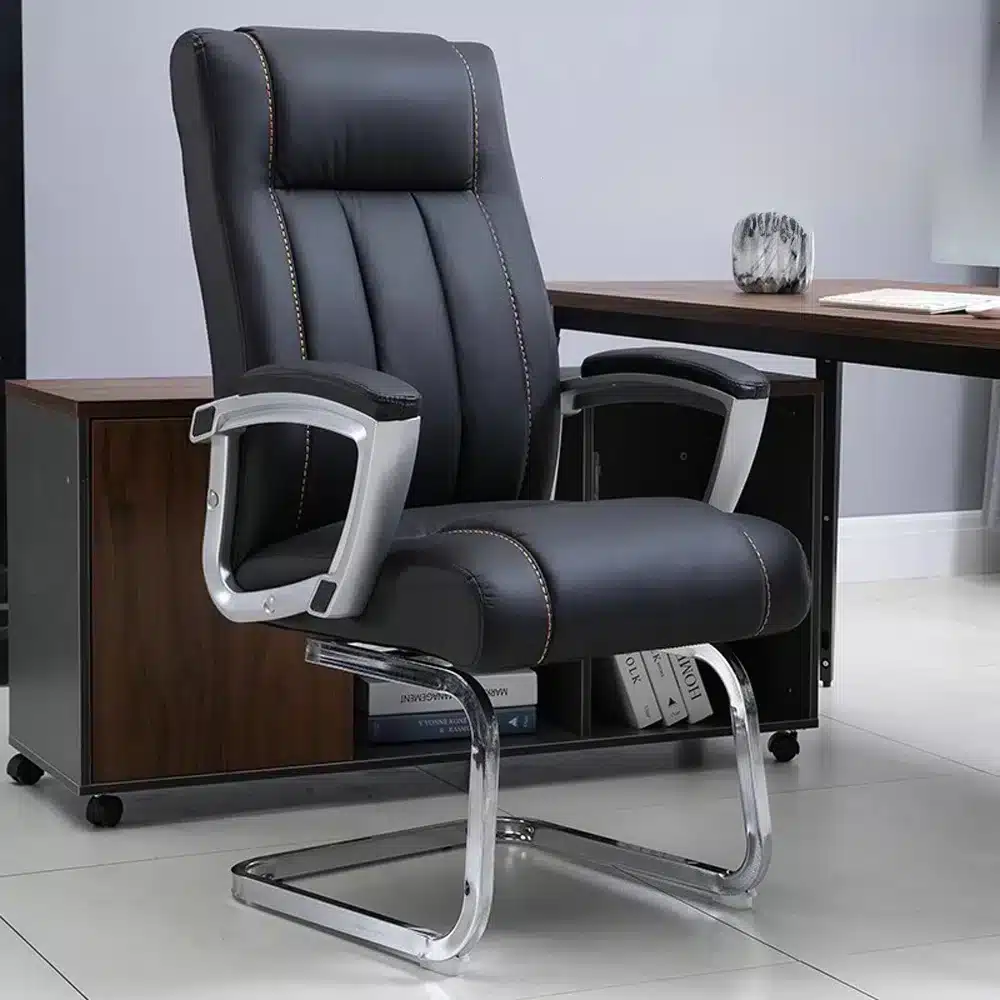 未标题-2 High-End Leather Swivel Conference Chair for Home and Office