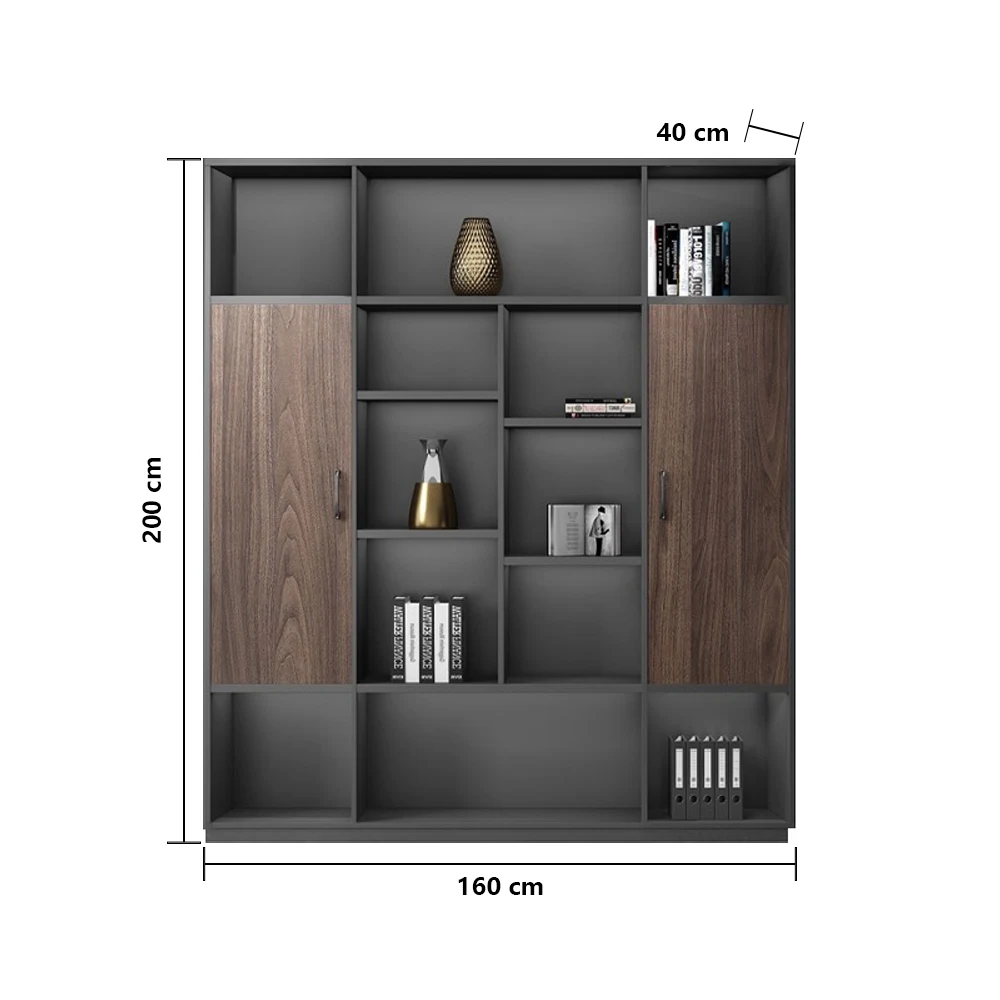 未标题-4 Office Storage Organizer Cabinet - Multi-Purpose Bookcase with Filing and Document Sections
