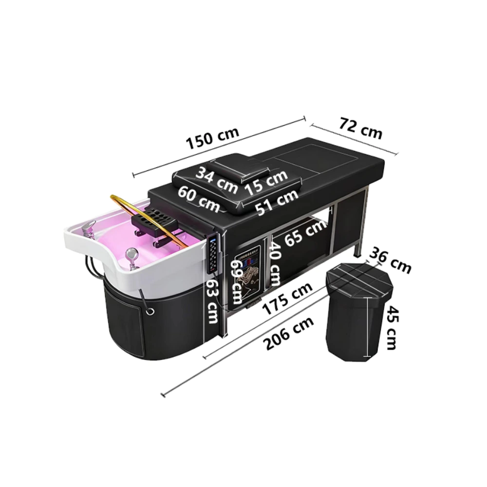 Intelligent Beauty Salon Shampoo Bed with Water Recycling System Intelligent Beauty Salon Shampoo Bed with Water Recycling System