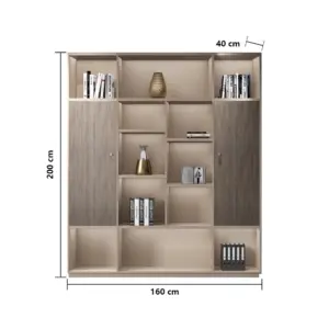 Office Storage Organizer Cabinet - Multi-Purpose Bookcase with Filing and Document Sections