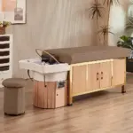 Heavy-Duty Thai Style Shampoo Bed with Easy-Clean Ceramic Basin
