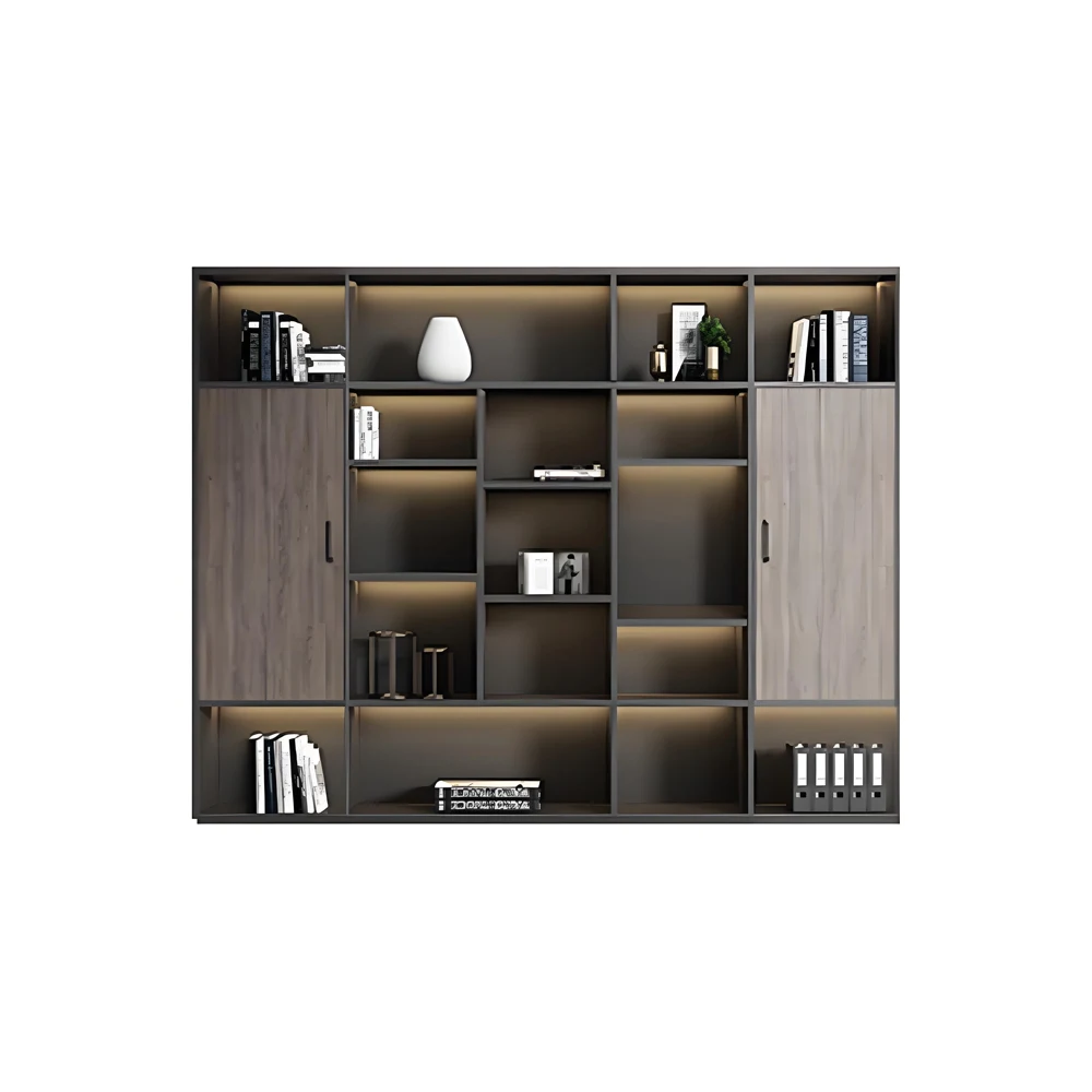 未标题-7 Office Storage Organizer Cabinet - Multi-Purpose Bookcase with Filing and Document Sections