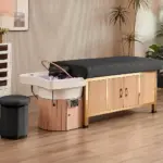 Heavy-Duty Thai Style Shampoo Bed with Easy-Clean Ceramic Basin