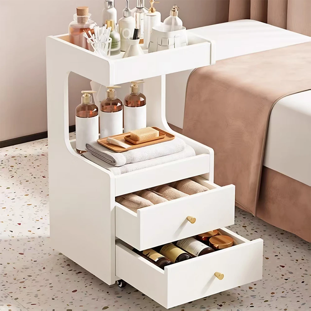 Salon Utility Trolley - Rolling Storage Cart for Hairstylist & Beauty Tools