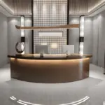 Reception Desk with Solid Wood Grain - Maoters